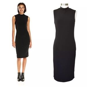 Velvet by Graham & Spencer  Mock Turtleneck Dress in Black Size‎ Large Petite